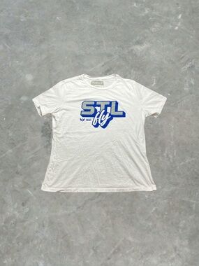 ☀️ Nelly St. Louis Battlehawks STL FLY UFL Football Graphic Tee Mens L White
